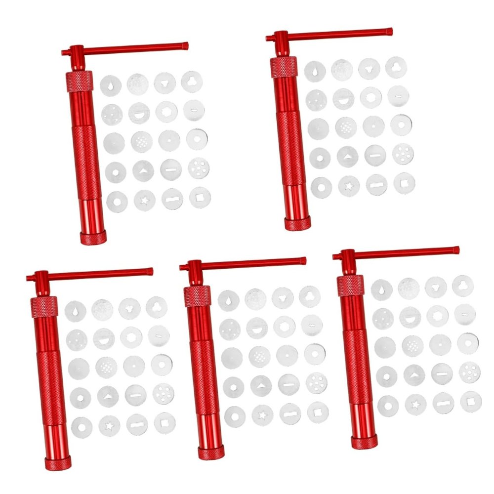 COHEALI 5sets Stainless Steel Clay Extruder Clay Squeeze Tool Tools Molds Set Pottery