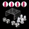 EINCORN 9 PCS Silicone Lipstick Mold with Metal and Stand Set Simple Making Cosmetic Mold Crafts Tool Easy to Use, As the Picture Shows view 3