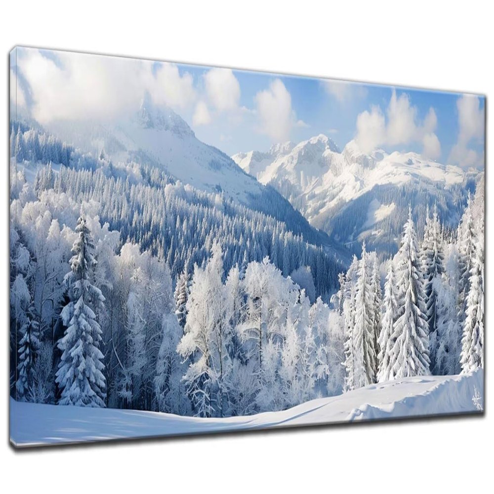 Diamond Painting Kits for Adults, 5D DIY Snow Mountain Diamond Art Kits, Diamond Art Forest Paint by Numbers Kit for Adults, Crystal Gem Art Rhinestone Embroidery Kit for Home Wall Decor 16x36in G-6