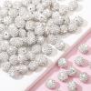 200Pcs Rhinestone Beads 10mm White Sparkle Round Shamballa Disco Ball Beads, Shiny Crystal Clay Pave Diamond Rhinestones Bead for Necklace Bracelet Earring Jewelry Making Supplies Party Decoration view 1
