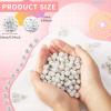 200Pcs Rhinestone Beads 10mm White Sparkle Round Shamballa Disco Ball Beads, Shiny Crystal Clay Pave Diamond Rhinestones Bead for Necklace Bracelet Earring Jewelry Making Supplies Party Decoration view 2