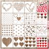 16 Pieces Heart Stencils for Crafts Reusable Mixed Media Geometric Stencils for Painting on Canvas Scrapbook Paper Fabric Pillows Card Making (16 Heart) view 1