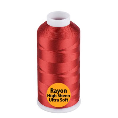 Simthread Rayon Embroidery Thread 5500 Yards, 40wt 100% Rayon Viscose for Commercial and Domestic Machines - Red 1147