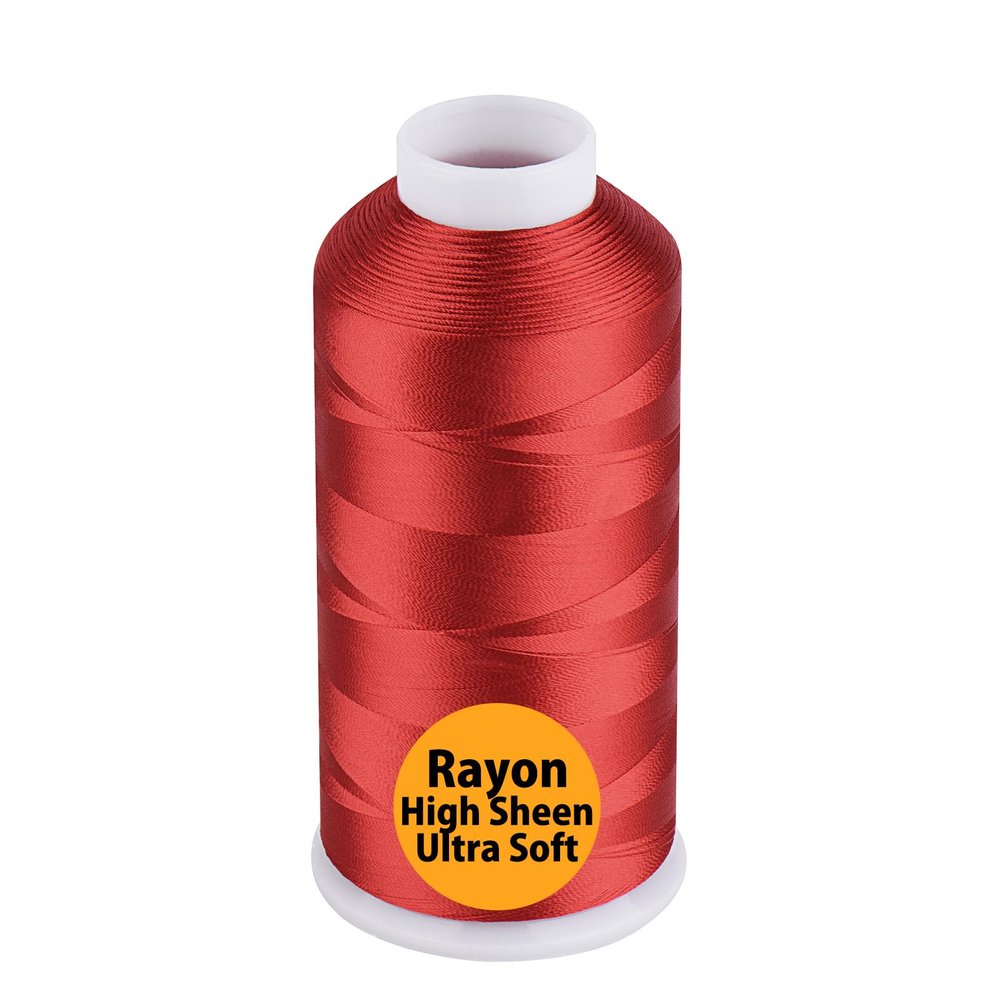 Simthread Rayon Embroidery Thread 5500 Yards, 40wt 100% Rayon Viscose for Commercial and Domestic Machines - Red 1147