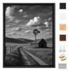 Sunwes Canvas Floater Frame for 11.25Deep Gallery Wrapped Canvas, Wood-Look Floating Frame Wall Artwork for Oil Paintings, Gallery Bedroom, Living Room, Studio, Made in USA (Black,18x18) view 1