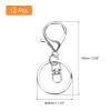 uxcell Lobster Claw Clasps Keychain, 12 Pcs Lobster Claw Clasp Hook with Swivel Trigger Clip and Flat Split Keychain Ring for DIY Craft Key Chain Accessories, Silver view 2
