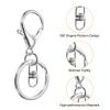 uxcell Lobster Claw Clasps Keychain, 12 Pcs Lobster Claw Clasp Hook with Swivel Trigger Clip and Flat Split Keychain Ring for DIY Craft Key Chain Accessories, Silver view 3