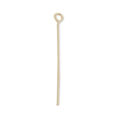 100Pieces 14k Gold Filled Eye Pins, Brass Eye Pin, Eye Pin for Jewelry Making (0.6 * 16mm (22 Gauge))