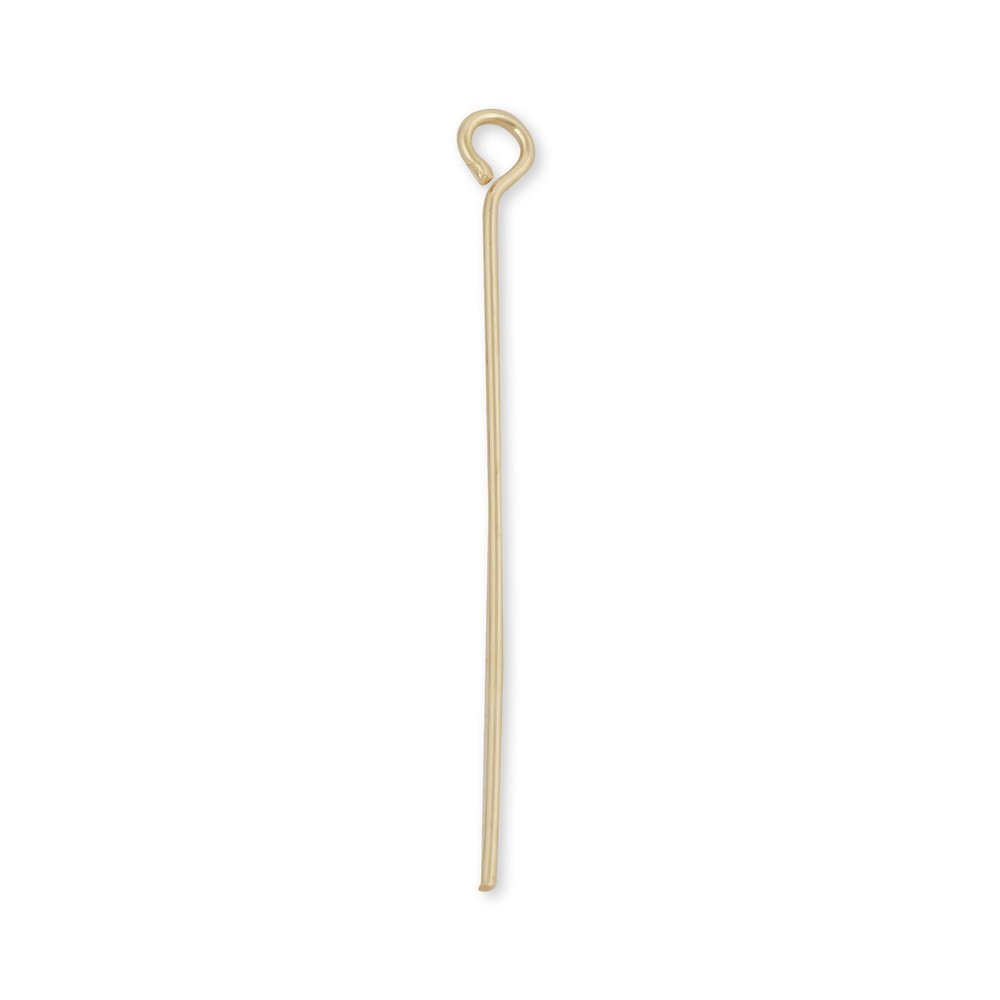 100Pieces 14k Gold Filled Eye Pins, Brass Eye Pin, Eye Pin for Jewelry Making (0.6 * 16mm (22 Gauge))