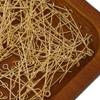 100Pieces 14k Gold Filled Eye Pins, Brass Eye Pin, Eye Pin for Jewelry Making (0.6 * 16mm (22 Gauge)) view 3