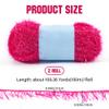 GORGECRAFT 2 Rolls 218 Yards Sparkle Scrubby Yarn Bundle Metallic Scrubby Polyester Eyelash Dishcloth Yarn for Knitting Weaving Crochet Doll Hat Cleaning Tool Craft Project Watermelon Color view 2