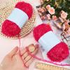 GORGECRAFT 2 Rolls 218 Yards Sparkle Scrubby Yarn Bundle Metallic Scrubby Polyester Eyelash Dishcloth Yarn for Knitting Weaving Crochet Doll Hat Cleaning Tool Craft Project Watermelon Color view 3