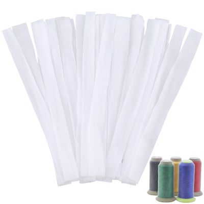GORGECRAFT 100Pcs Sewing Thread Net Cosmetic Brush Protective Nets Mesh Spool Saver Huggers for Different Sizes of Sewing Quilting Winding Embroidery Machines White 9.84x0.79inch