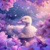 Walluminati Cross Stitch Stamped Kit for Adults DIY Embroidery Starter Patterns Craft Kit Needlepoint for Beginner | 11CT, 3 StrandsDuck Among Flowers,16x20 inchs view 1