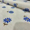 Blue Floral Patterned Linen Fabric, 100% Pure Linen Fabric, Fabric by The Yard, Dress-Apparel Fabric view 2