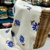 Blue Floral Patterned Linen Fabric, 100% Pure Linen Fabric, Fabric by The Yard, Dress-Apparel Fabric view 3