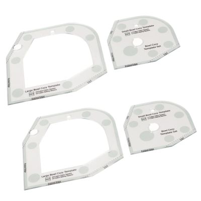 HERCHR Bowl Cozy Template Cutting Ruler Set,2Pcs 6inch Bowl Cozy Pattern Template,Acrylic Bowl Cozy Pattern Template Sewing Quilting Bowl Wrap DIY Kitchen Art Craft