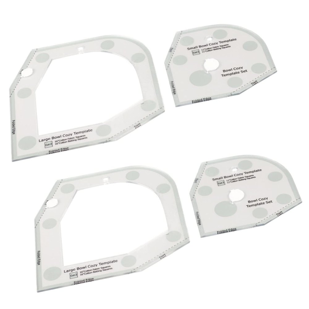 HERCHR Bowl Cozy Template Cutting Ruler Set,2Pcs 6inch Bowl Cozy Pattern Template,Acrylic Bowl Cozy Pattern Template Sewing Quilting Bowl Wrap DIY Kitchen Art Craft