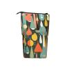 YQxwJL Mid Century Modern Retro With Drop Shapes Print Telescopic Pencil Pouch Bag Pop Up Pencil Case Stand Up Pen Holder Cute Pen Bag For Adult view 2