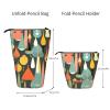 YQxwJL Mid Century Modern Retro With Drop Shapes Print Telescopic Pencil Pouch Bag Pop Up Pencil Case Stand Up Pen Holder Cute Pen Bag For Adult view 4