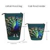 YQxwJL Beautiful Peacock Print Telescopic Pencil Pouch Bag Pop Up Pencil Case Stand Up Pen Holder Cute Pen Bag For Adult view 4