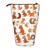 YQxwJL Cute Squirrels Print Telescopic Pencil Pouch Bag Pop Up Pencil Case Stand Up Pen Holder Cute Pen Bag For Adult view 1
