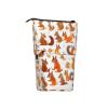YQxwJL Cute Squirrels Print Telescopic Pencil Pouch Bag Pop Up Pencil Case Stand Up Pen Holder Cute Pen Bag For Adult view 2