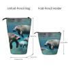 YQxwJL Manatee Animals Print Telescopic Pencil Pouch Bag Pop Up Pencil Case Stand Up Pen Holder Cute Pen Bag For Adult view 4