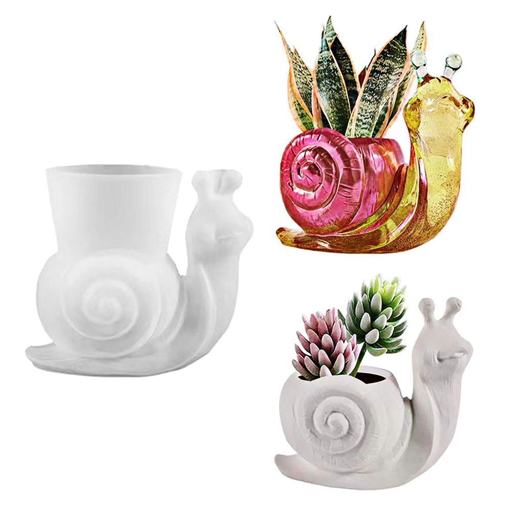 Snail Silicone Molds for Epoxy Resin,3D Flower Pot Vase Resin Molds for Concrete Cement,Cute Snail Resin Molds Animal Flower Pot for Resin Casting,DIY Craft,Home Decor