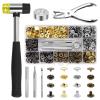 HIOPOIUYT 120 Sets 12.5mm Snap Fasteners Kits for Leather Craft Clothes Making Metal Snaps Buttons Press Studs with Install Tool Coat Repair view 1