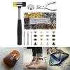 HIOPOIUYT 120 Sets 12.5mm Snap Fasteners Kits for Leather Craft Clothes Making Metal Snaps Buttons Press Studs with Install Tool Coat Repair view 2