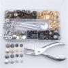 HIOPOIUYT 120 Sets 12.5mm Snap Fasteners Kits for Leather Craft Clothes Making Metal Snaps Buttons Press Studs with Install Tool Coat Repair view 3