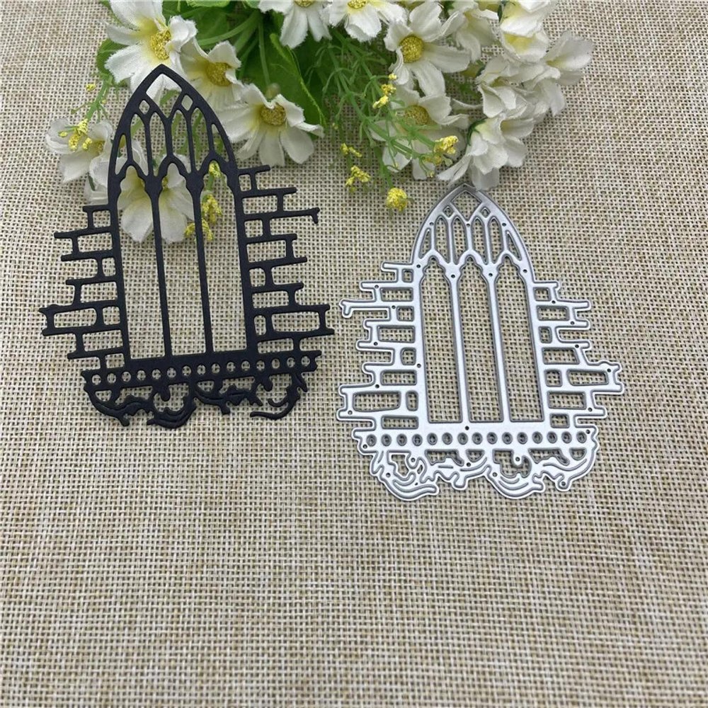 Cutting Dies for Crafts,7.9x9.9cm Window Frames Background Metal Cutting Dies Stencils for Scrapbooking Decorative Embossing Handcraft Template