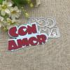 Cutting Dies for Crafts,6.0x9.0cm Spanish Word Love Lace Metal Cutting Dies Stencils for Scrapbooking Decorative Embossing Handcraft Template view 4