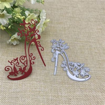 JIAPAILAIYUN Cutting Dies for Crafts,8.5x7.5cm High Heels Lace Metal Dies Scrapbooking Metal Cutting Dies Craft Stamps Embossing Card Making Stencil Frame