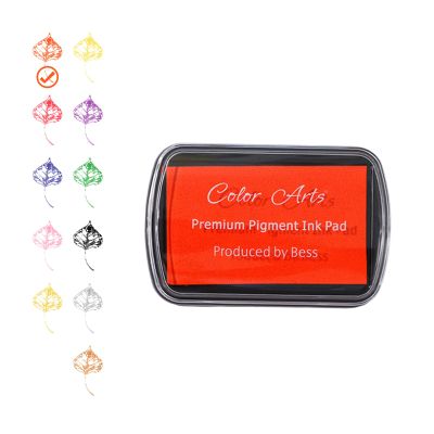 Gripebao Ink Pad for Stamps, Stamp Pads for Rubber Stamps, Washable Craft Ink Pad for Stamping, Permanent Fabric Ink Pad for Fingerprint, Card Making, Scrapbook, Paper, Wood (Orange)