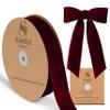 Burgundy Velvet Ribbon 1.5'' 25 Yards for Christmas Tree, Gift Wrapping, Flower Bouquet, Wreath Decorations, Bow Making view 1