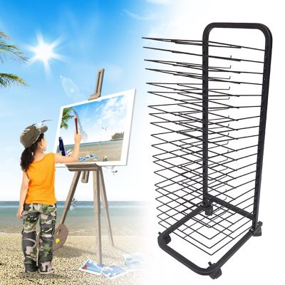 Sturdy Metal Art Rack - Mobile Paint Drying Rack, Functional & Mobile Paint Drying Rack, Canvas Rack Art Storage, Painting Drying Rack With Wheels, Stack Rack For Painting, Drawings, And More(Size:20s