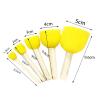 15PCS Round Painting Sponges Foam Brushes Painting Sponge Sticks Foam Stencil Daubers Sponge Wood Handle Sponge Painting Tools view 2