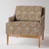Fabric Rustic Floral Farmhouse Grain Sack Neutral Flowers Tan Taupe Khaki Printed on Performance Linen Fabric by the Yard - High-end Upholstery Linen Fabric Look view 2