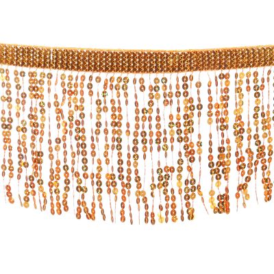 uxcell 10 Yards Sequin Fringe Trim 6.3 Inch Wide Tassel Fringe Sewing Trim Ribbon Polyester for DIY Craft Sewing Curtain Pillow Dress Clothing Embellishment, Orange
