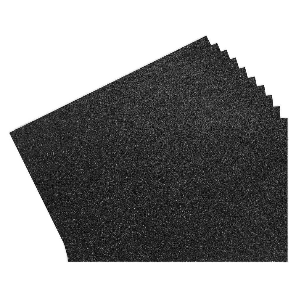 Rebower 15Pcs Foam Sheets Crafts Glitter Foam Arts Paper 12 x 8 x 5/64 Inch [for Crafts Project, Scrapbooking, DIY, Party Handicraft, Costumes]-30cm x 20cm x 2mm / Black