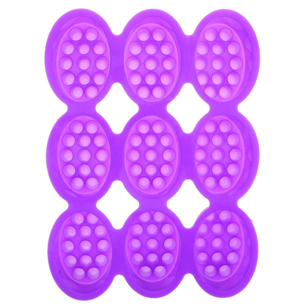 LALAFINA Massage Bar Soap Molds, 9 Cavities Silicone Soap Mold Handmade Hair Brush Shampoo Bar Trays for DIY Making