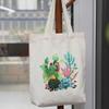 KABAKE Canvas Tote Bag Embroidery Kit for Beginners, Arts and DIY Crafts Starter Kit, Includes Stamped Bag, Threads, Tools (Beige With Cactus) view 4
