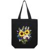 KABAKE Canvas Tote Bag Embroidery Silk Ribbon Kit for Beginners, Arts and DIY Crafts Starter Kit, Includes Stamped Bag, Threads, Tools (Black with Sunflower) view 1