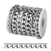 [16.5 FT] Silver Curb Chains for Jewelry Making, 9.8mm Wide 304 Stainless Steel Cuban Link Chain Roll Bulk for DIY Jewelry Making Craft view 1