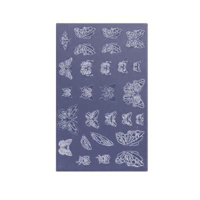 YOUNAFEN 3D Butterfly Embossing Nail Art Mold Silicone Combination Decorative Mold Nail Art Making Tool Silicone Carving Mould, 8.5x5.6cm, Clear