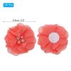 PATIKIL 2" Chiffon Flowers, 30Pcs Fabric Flowers Sewing Appliques Embellishments with Rhinestone Pearl for DIY Crafts Wedding Headbands Party Decoration, Rose Red view 2