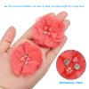 PATIKIL 2" Chiffon Flowers, 30Pcs Fabric Flowers Sewing Appliques Embellishments with Rhinestone Pearl for DIY Crafts Wedding Headbands Party Decoration, Rose Red view 3