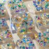 100pcs Gold Claw Sew On Rhinestones Flatback Crystal Glass Gems Crafts Sewing for Needlework Clothes Dress Bag Shoes Accessories(Dark Green-4mm) view 2